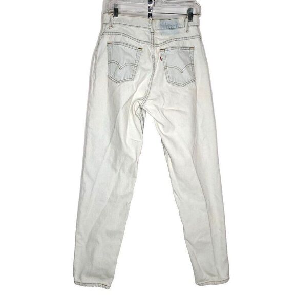 Vintage 80s Womens Levi Jeans 6 SEE High Waisted White Washed Blue Tapered Legs - Picture 5 of 8